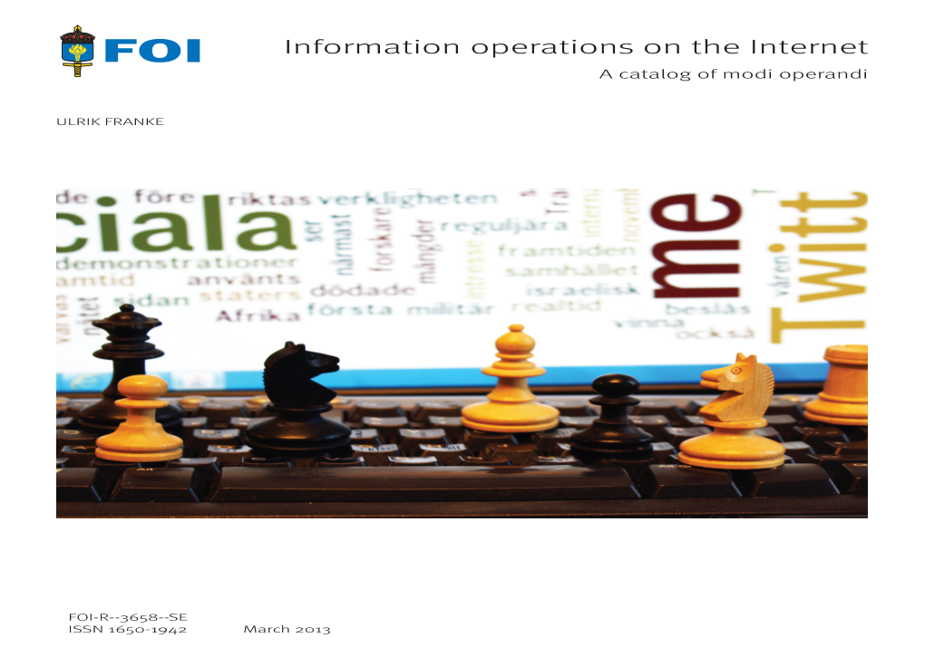 Information Operations on the Internet a Catalog of Modi Operandi