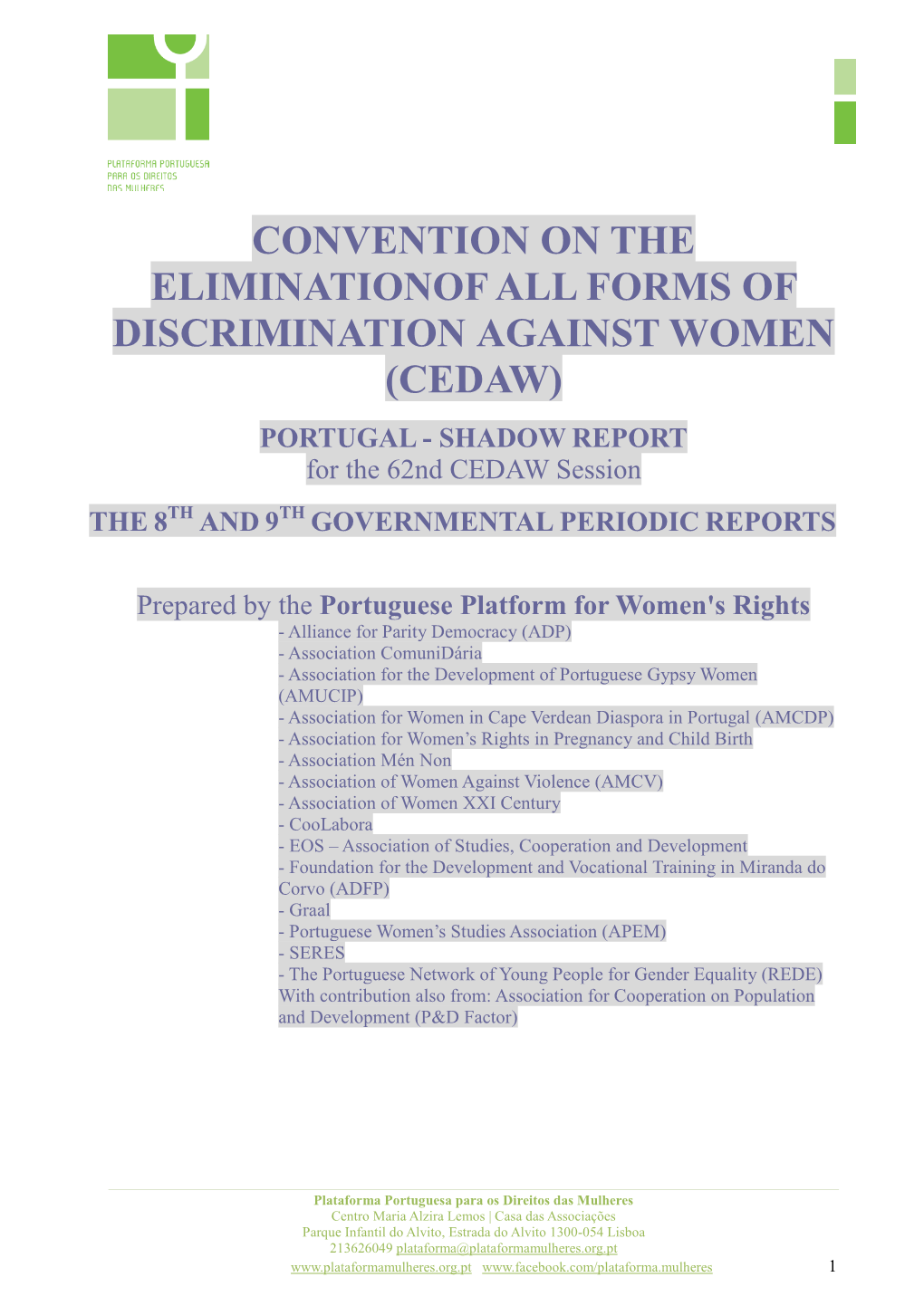 Convention on the Eliminationof All Forms of Discrimination Against Women (Cedaw)