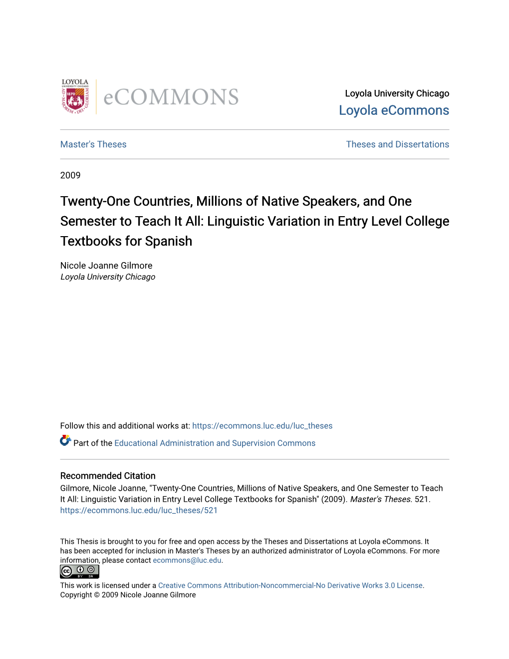 Linguistic Variation in Entry Level College Textbooks for Spanish