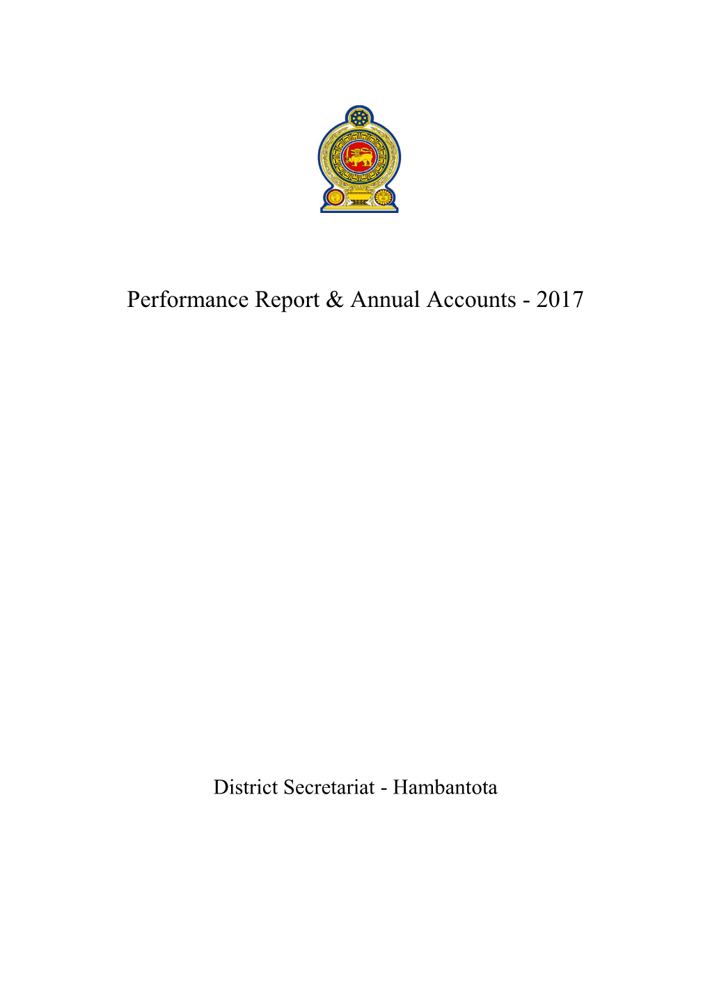 Performance Report & Annual Accounts