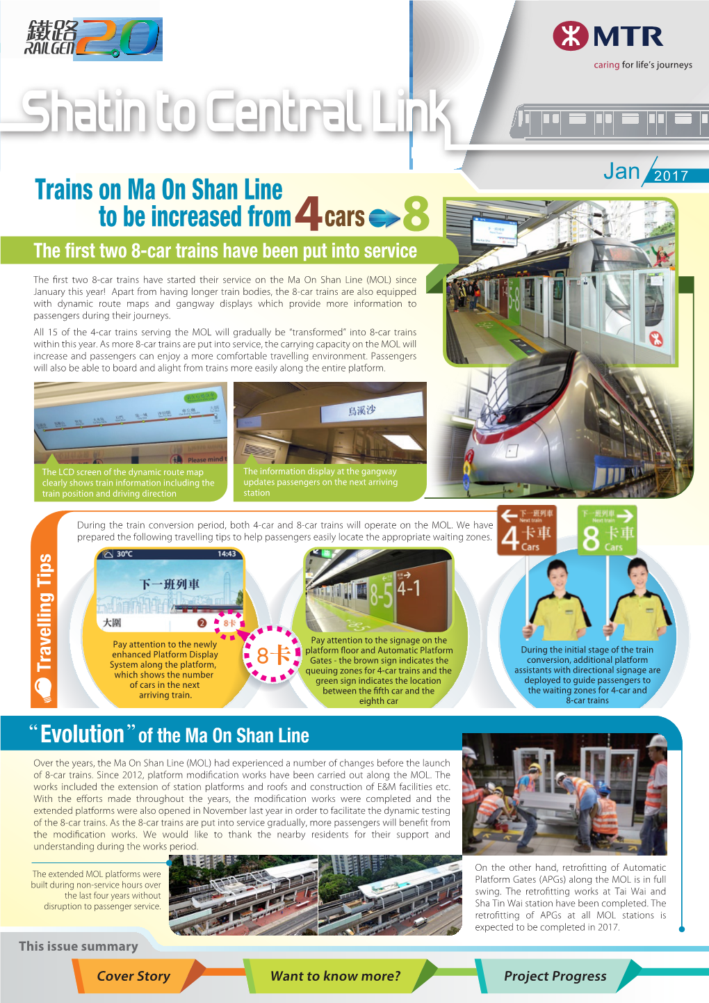 Shatin Section Section Jan 2017 Trains on Ma on Shan Line to Be Increased From4cars 8 the ﬁrst Two 8-Car Trains Have Been Put Into Service