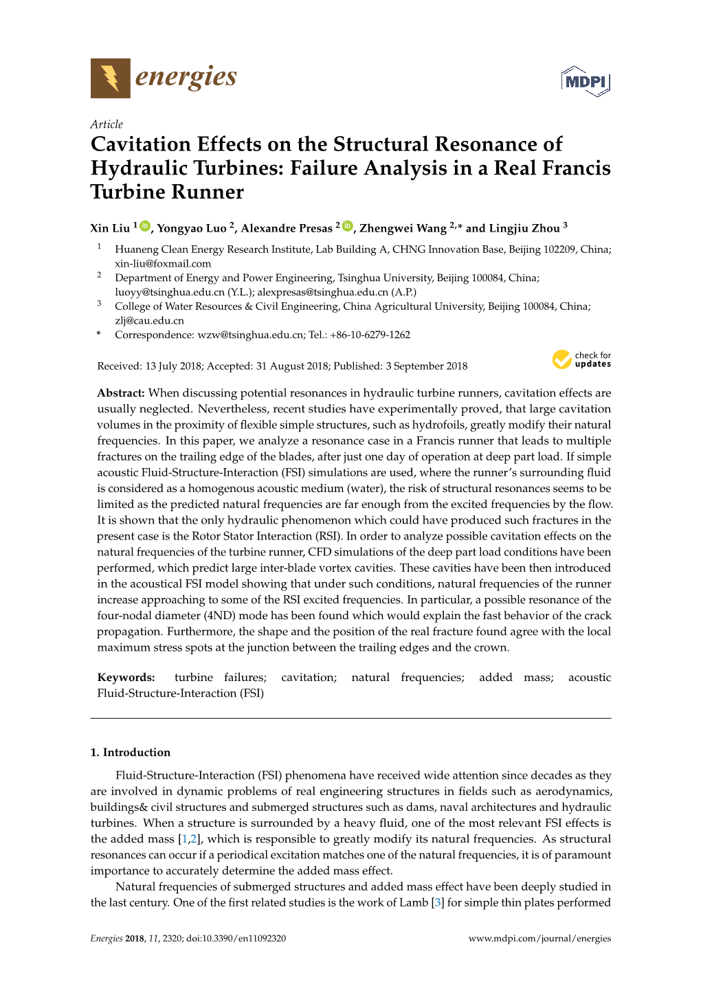 Cavitation Effects on the Structural Resonance of Hydraulic Turbines: Failure Analysis in a Real Francis Turbine Runner