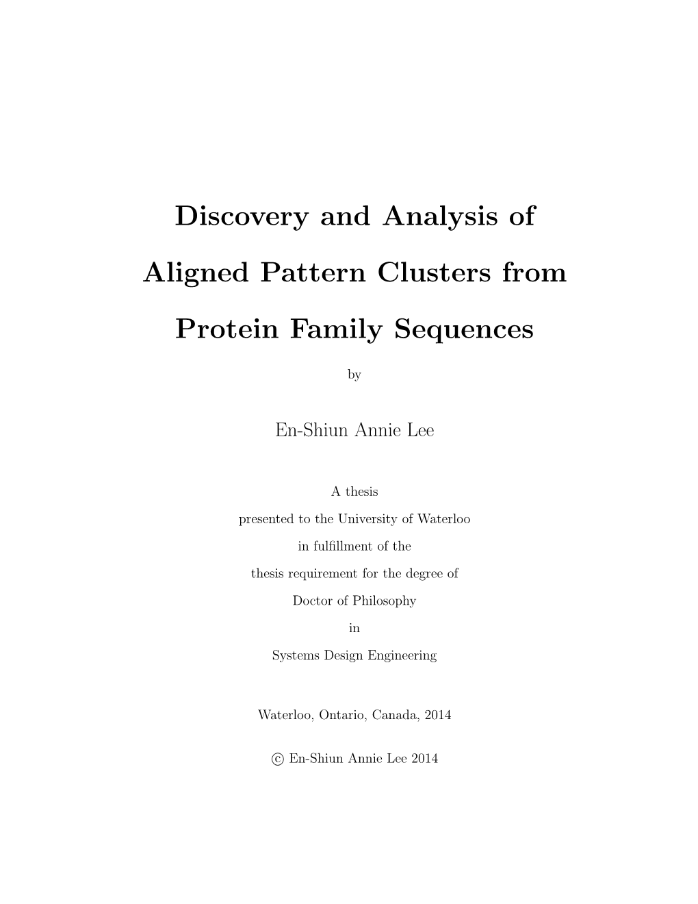 Discovery and Analysis of Aligned Pattern Clusters from Protein Family Sequences