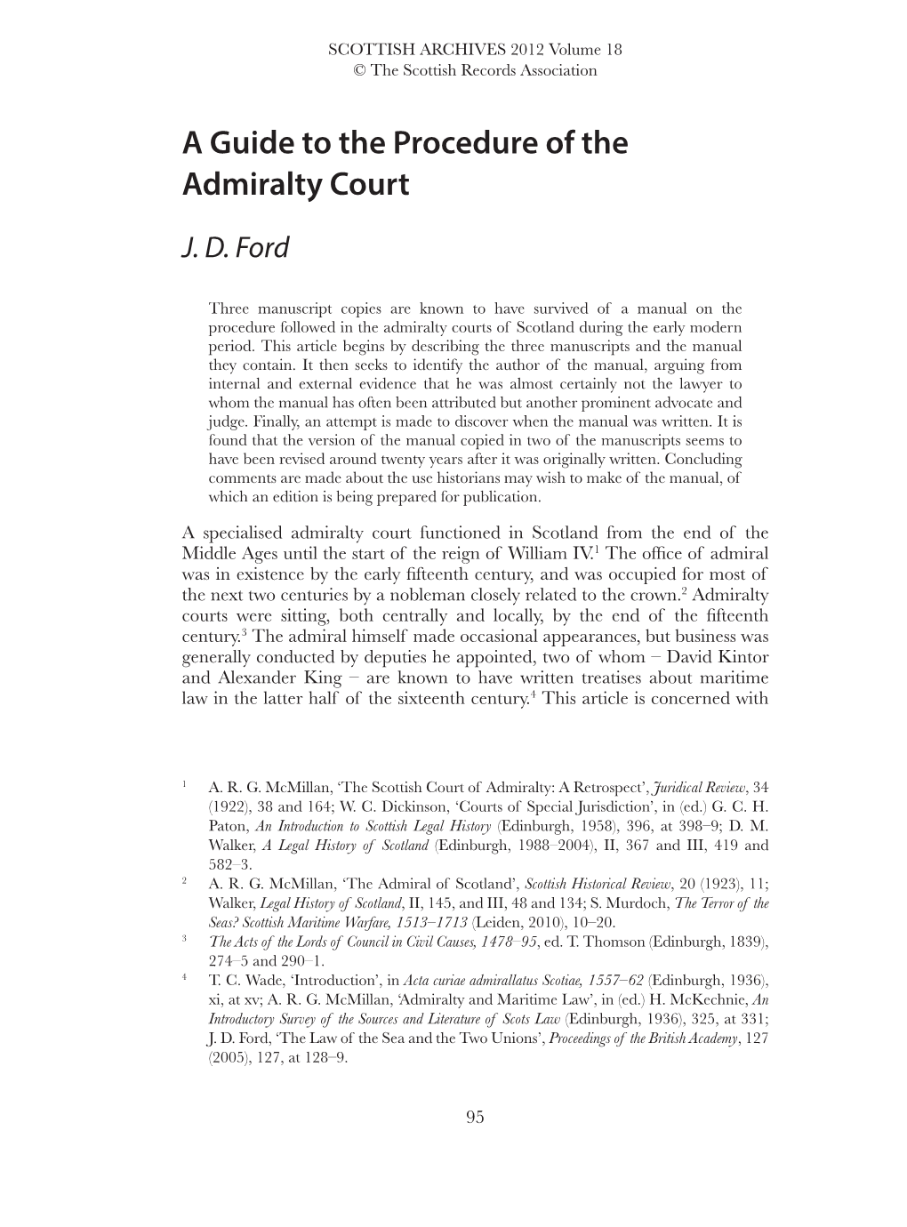 A Guide to the Procedure of the Admiralty Court