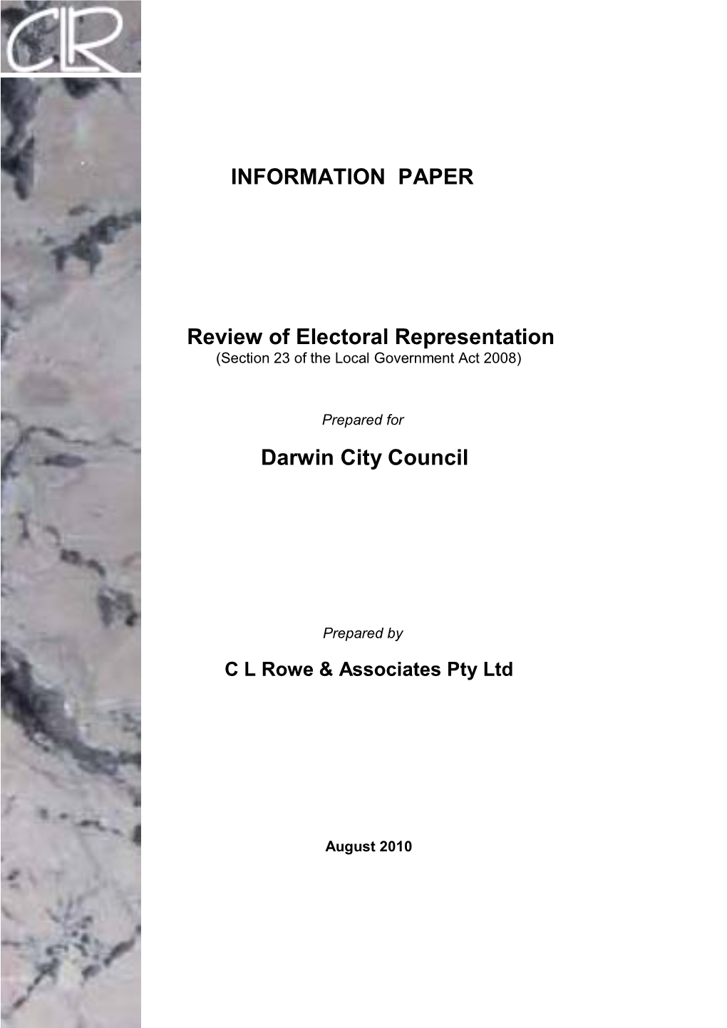 INFORMATION PAPER Review of Electoral Representation Darwin City Council