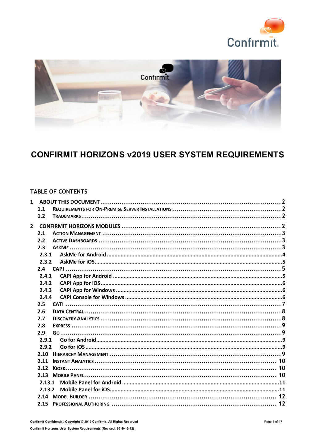 Confirmit System Requirements