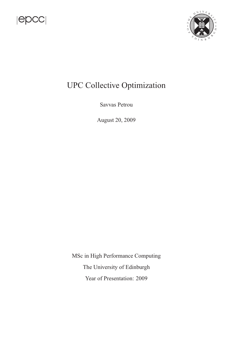 UPC Collective Optimization