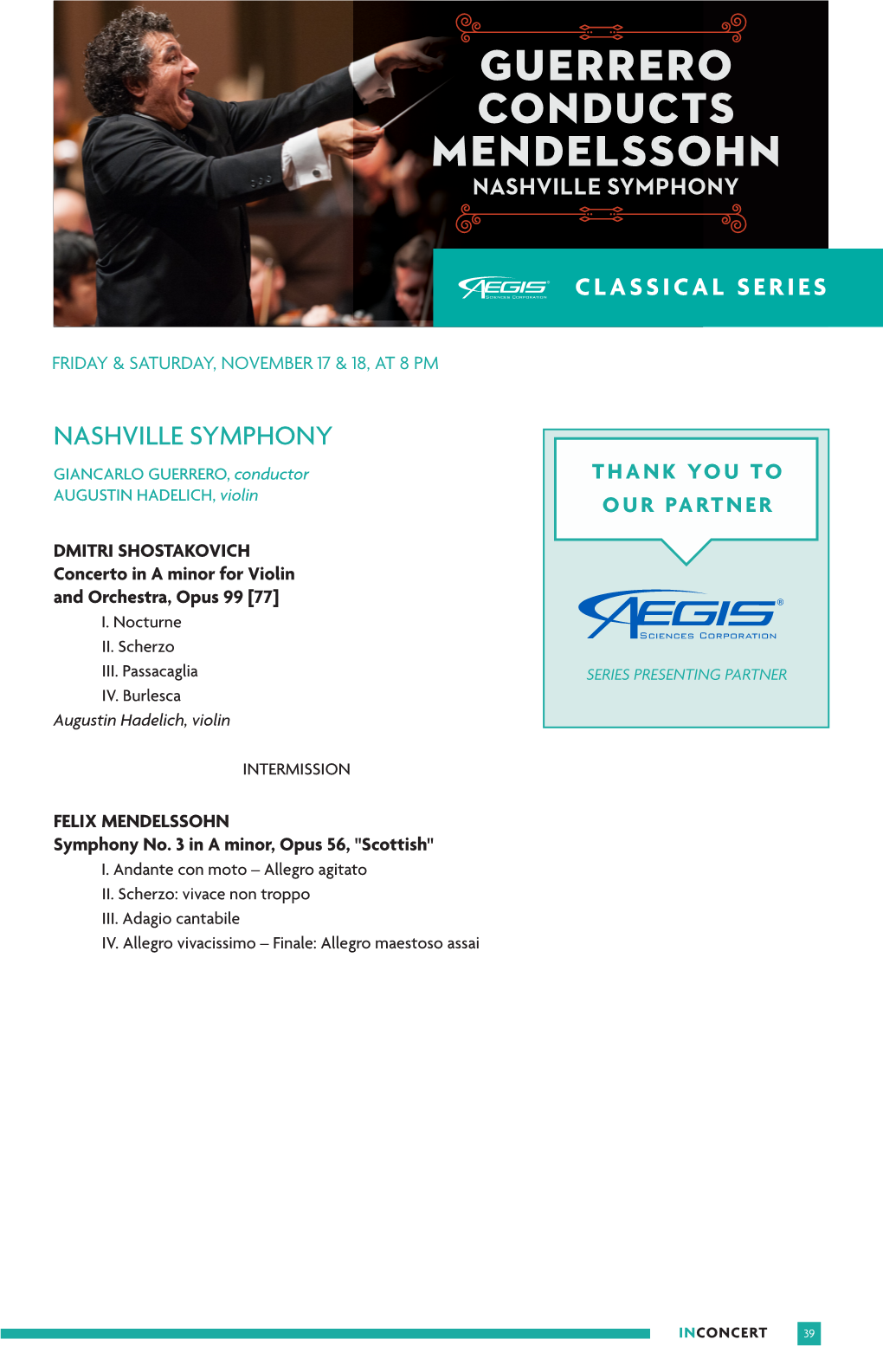 Guerrero Conducts Mendelssohn Nashville Symphony