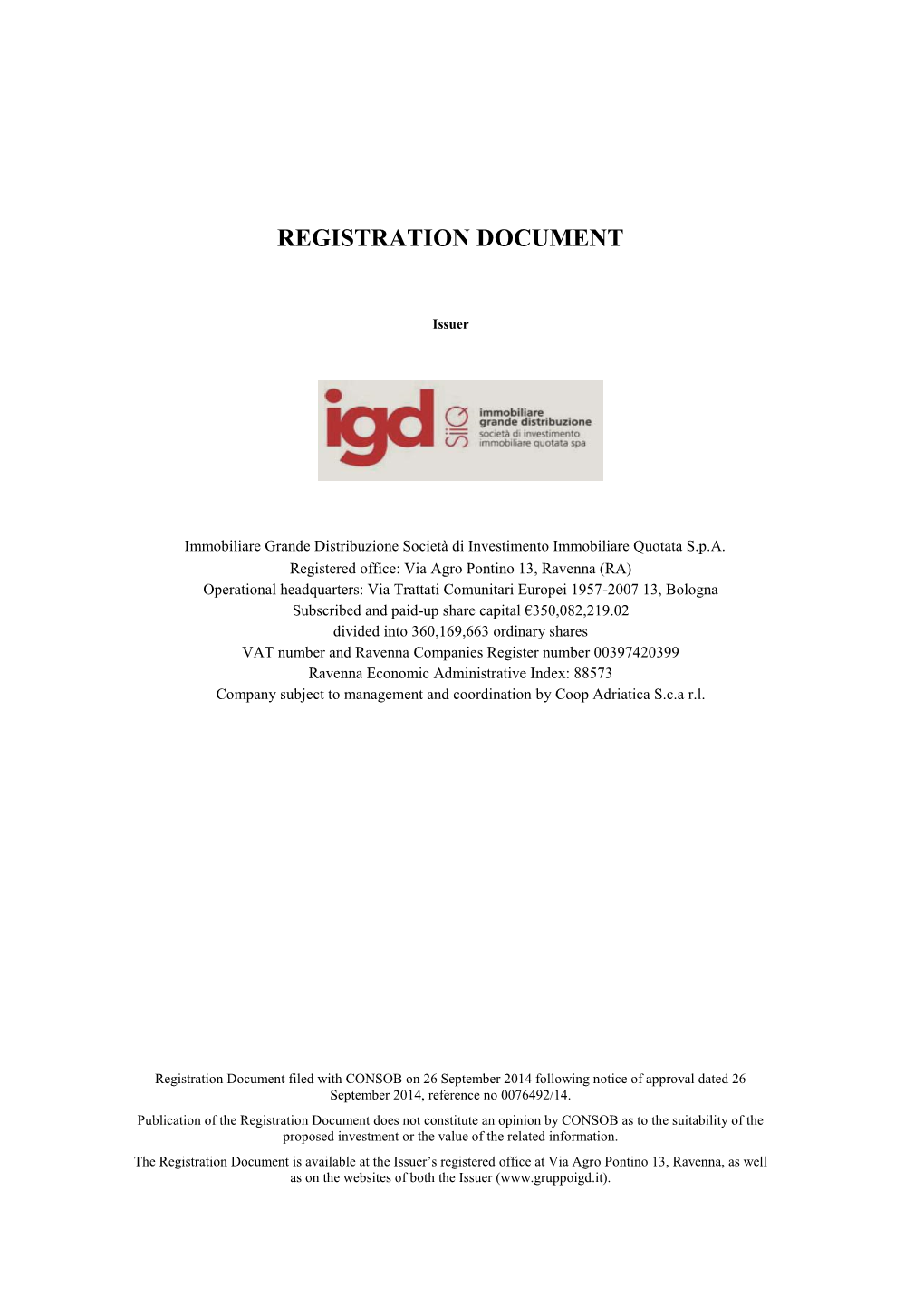 Registration Document