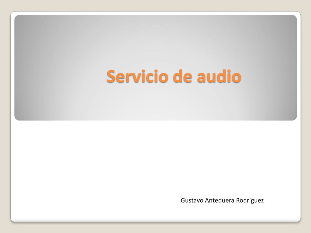 Servicio De Audio