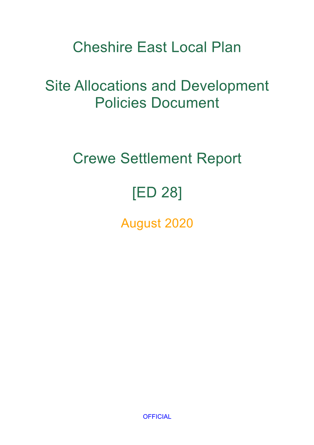Crewe Settlement Report