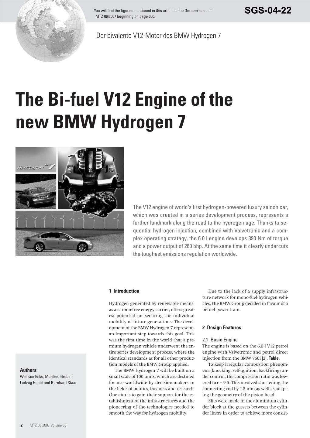The Bi-Fuel V12 Engine of the New BMW Hydrogen 7
