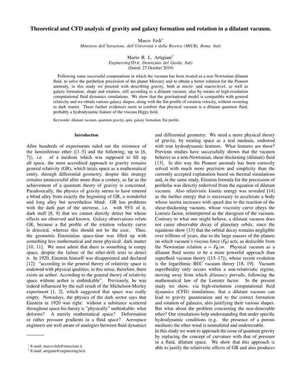 Theoretical and CFD Analysis of Gravity and Galaxy Formation and Rotation in a Dilatant Vacuum