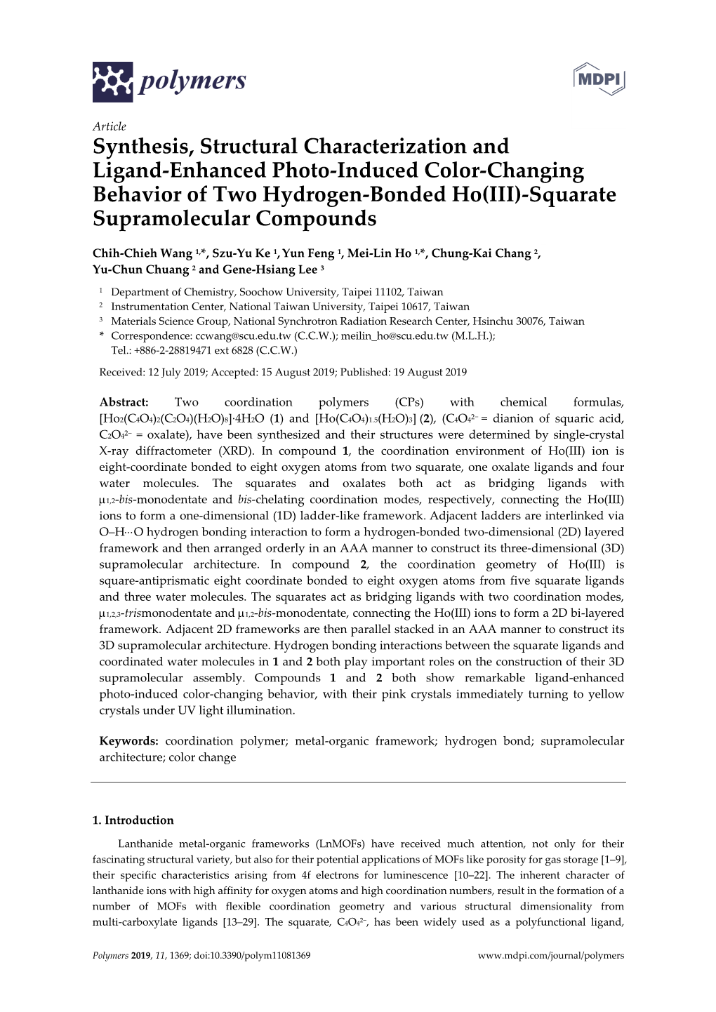 Squarate Supramolecular Compounds