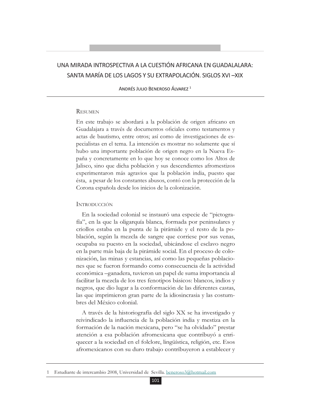 Una Mirada Introspectiva a La Cuestión Africana En Guadalajara