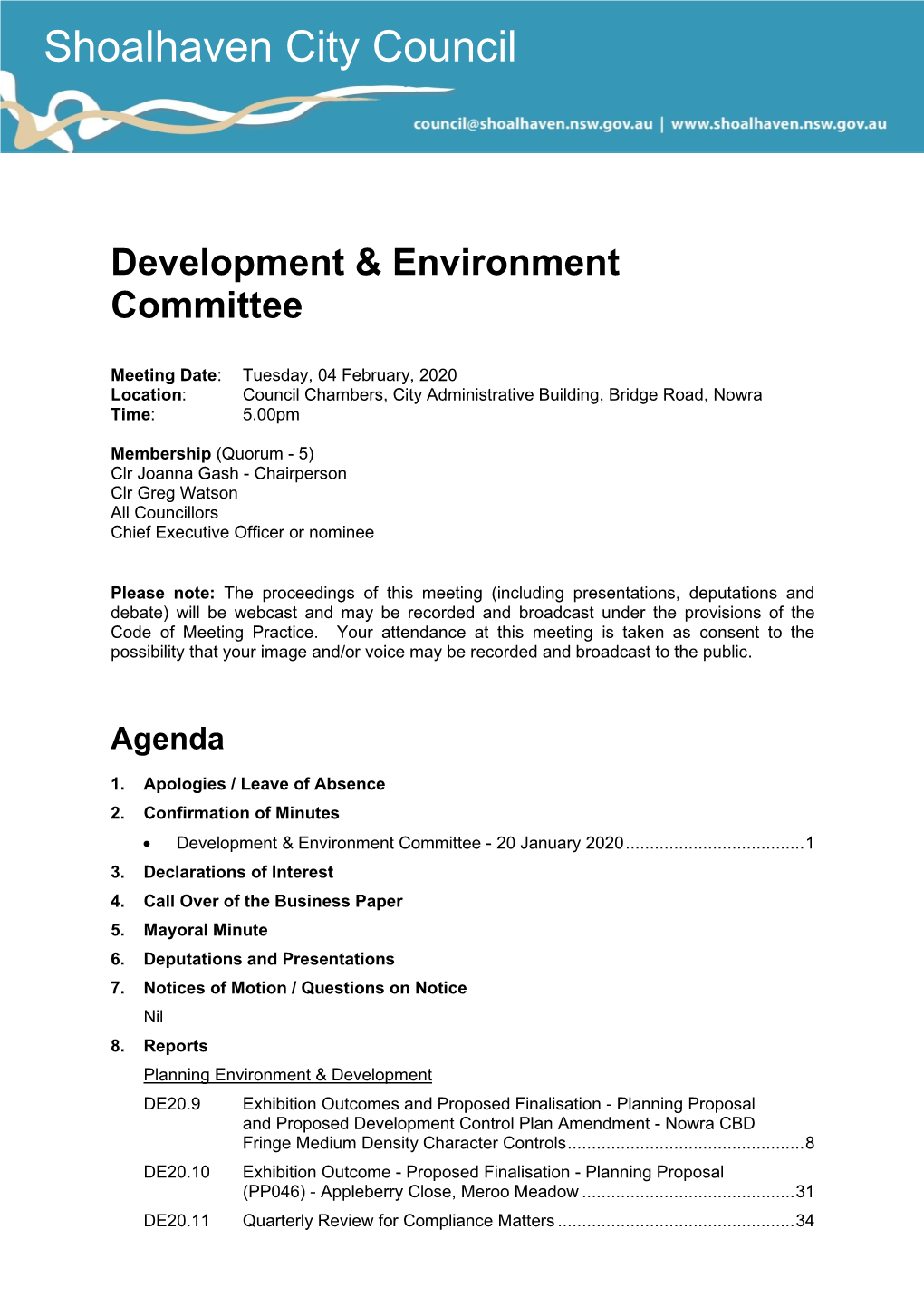 Development & Environment Committee