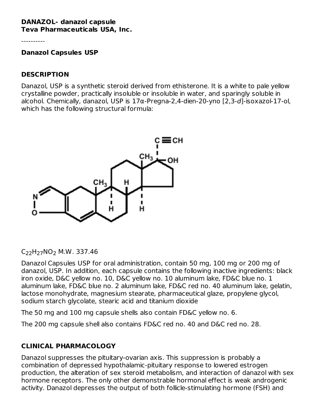 Danazol Capsules USP