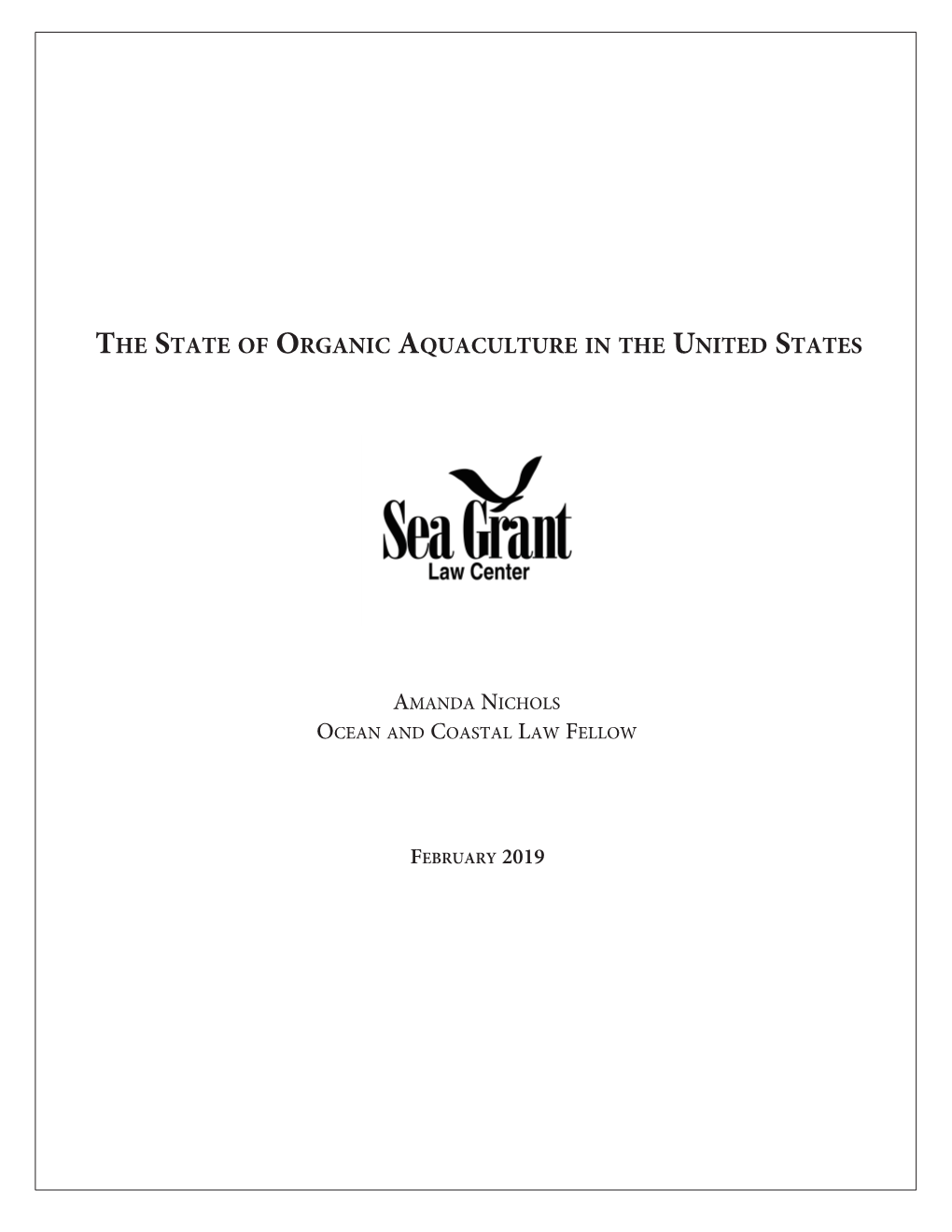 The State of Organic Aquaculture in the United States