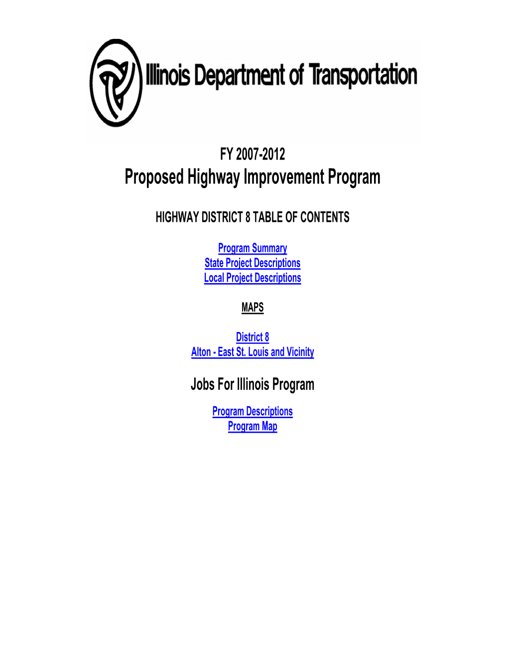 Proposed Highway Improvement Program