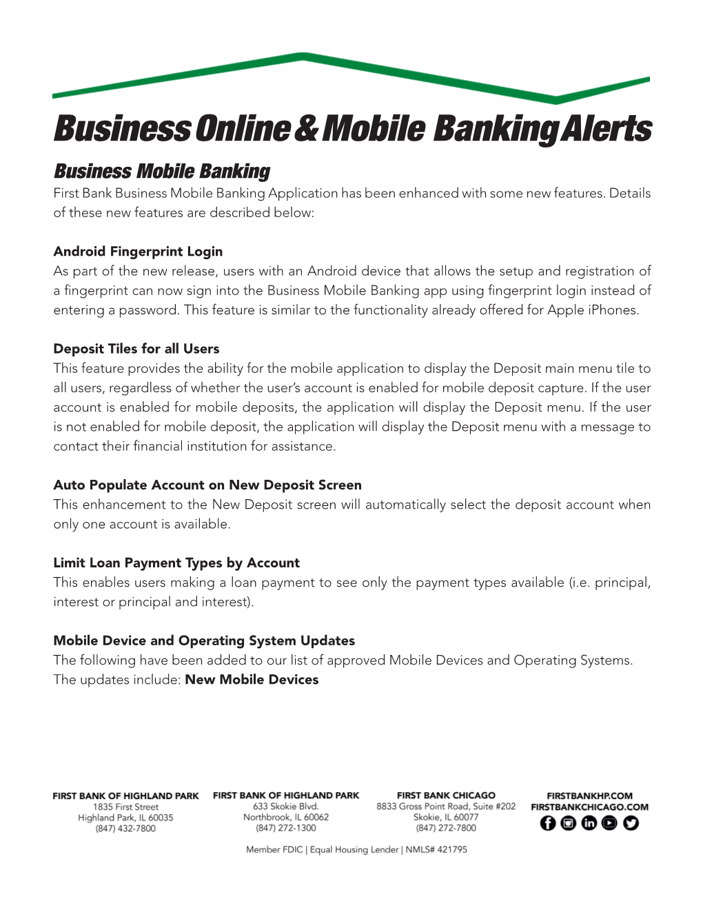 Business Online & Mobile Banking Alerts