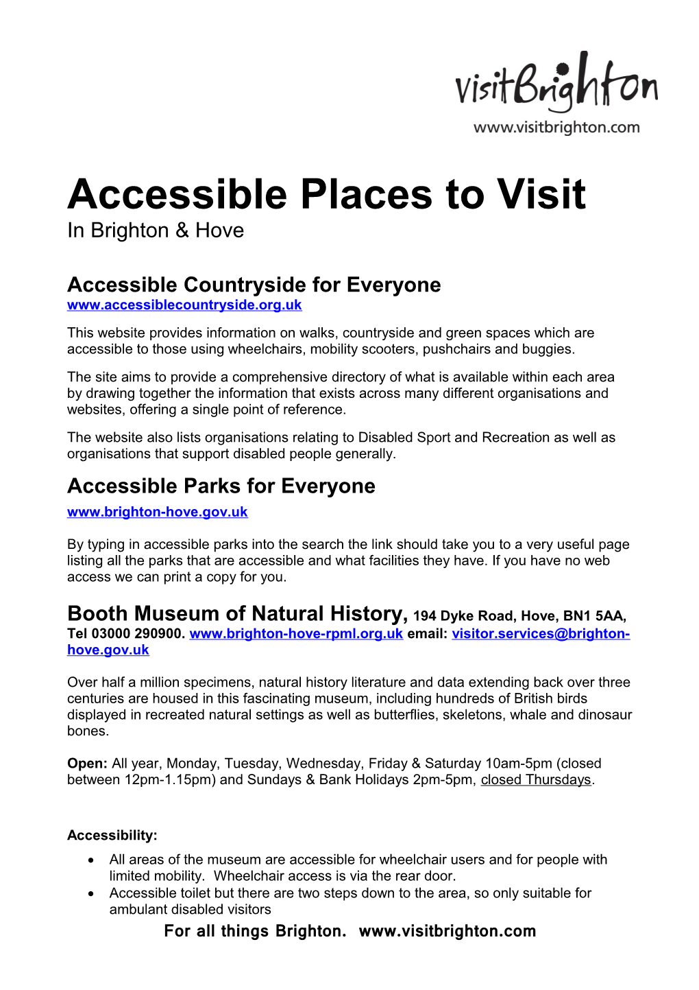 Accessible Places to Visit