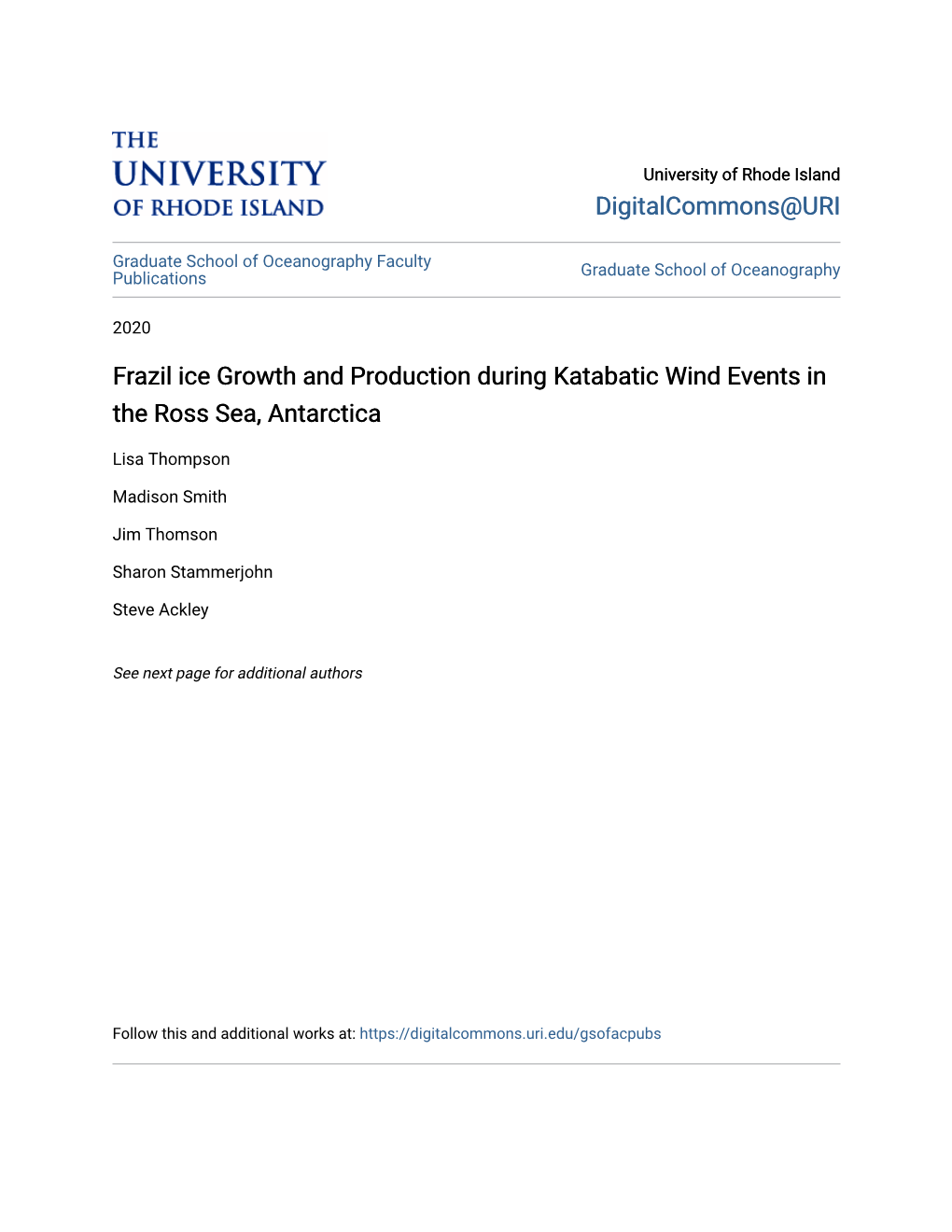 Frazil Ice Growth and Production During Katabatic Wind Events in the Ross Sea, Antarctica