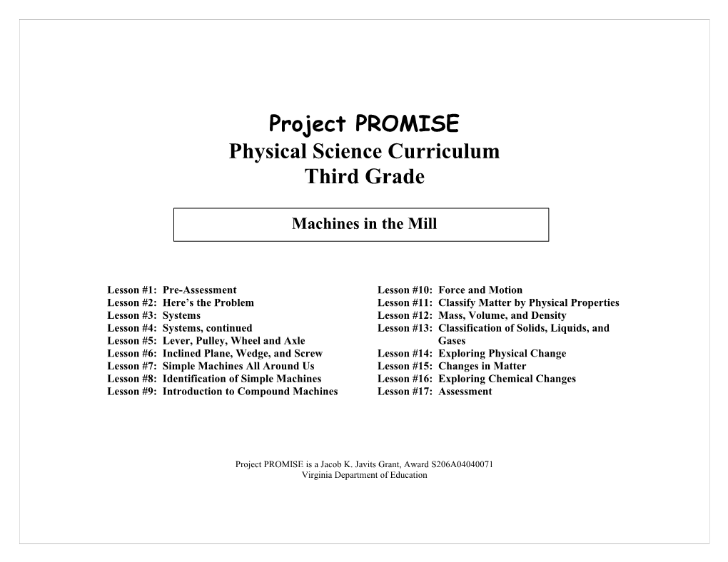 Physical Science Curriculum