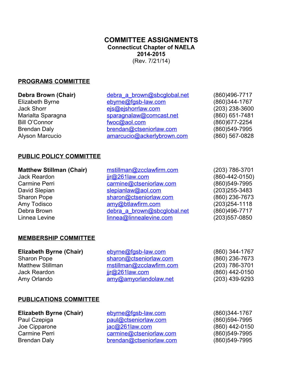 Committee Assignments