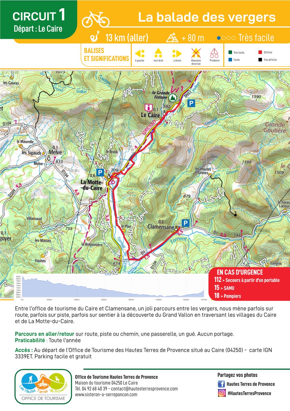 CIRCUIT1 La Balade Des Vergers Départ : Le Caire 13 Km (Aller) +80M Très Facile