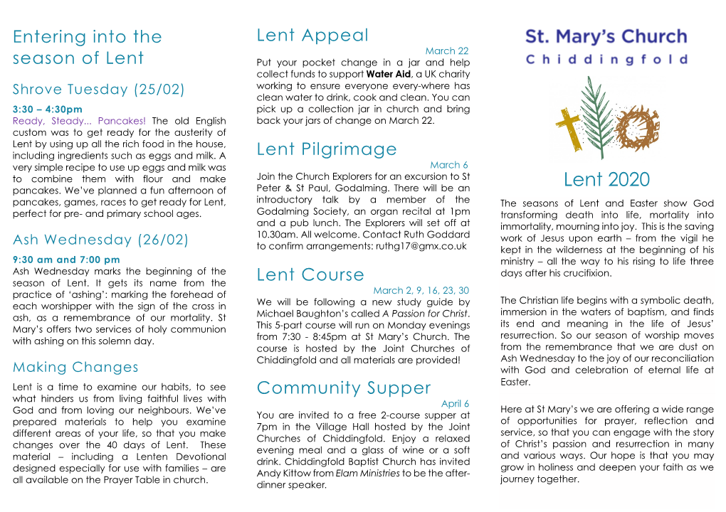 Lent Holy Week and Easter Brochure 2020