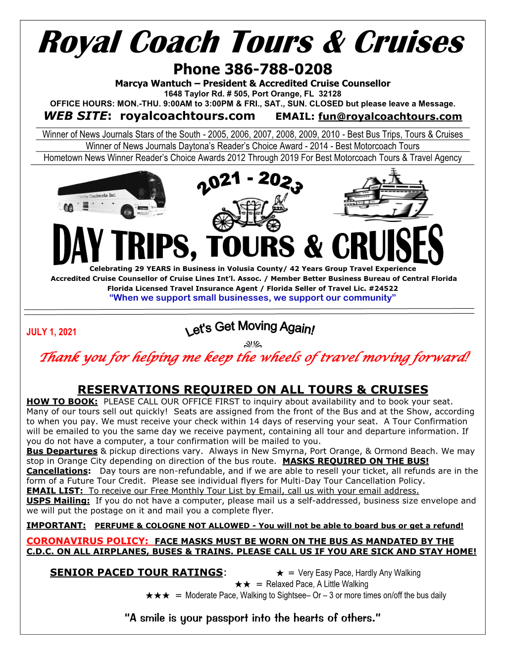 Royal Coach Tours Offers