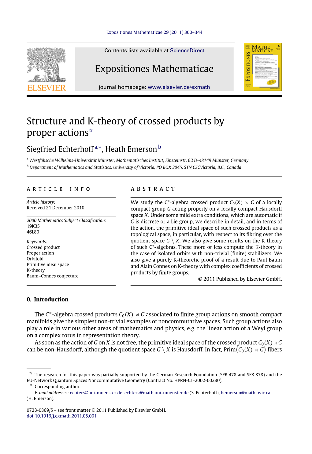 Structure and K-Theory of Crossed Products by Proper Actions✩