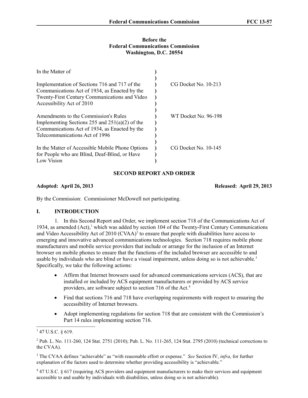 Federal Communications Commission FCC 13-57