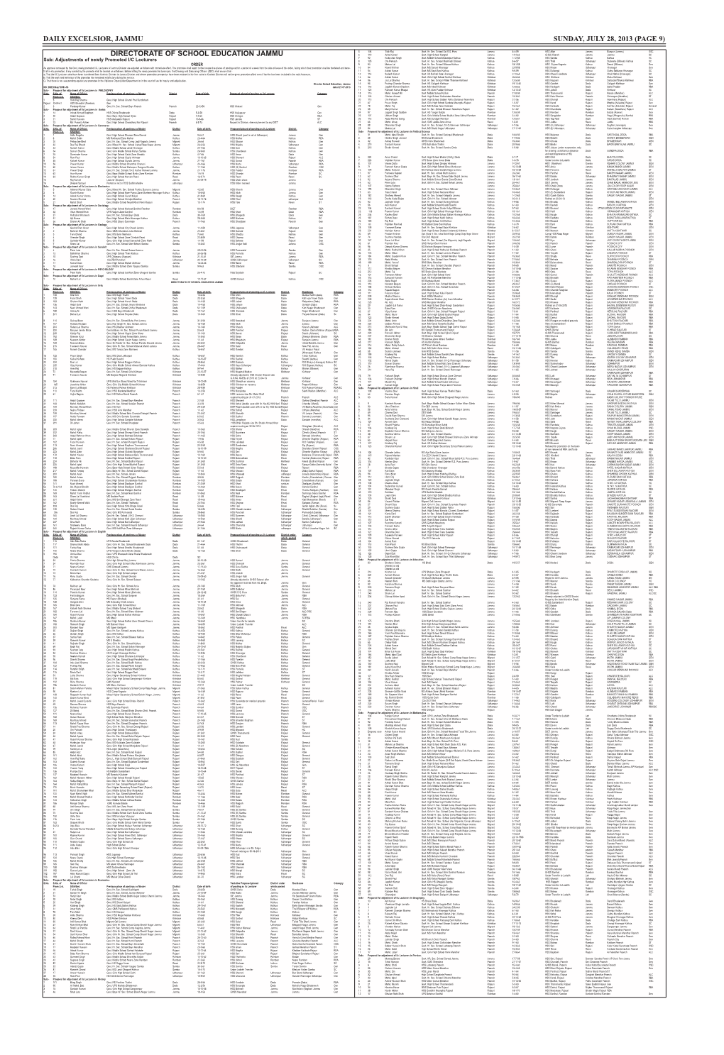 (Page 9) Directorate of School Education Jammu