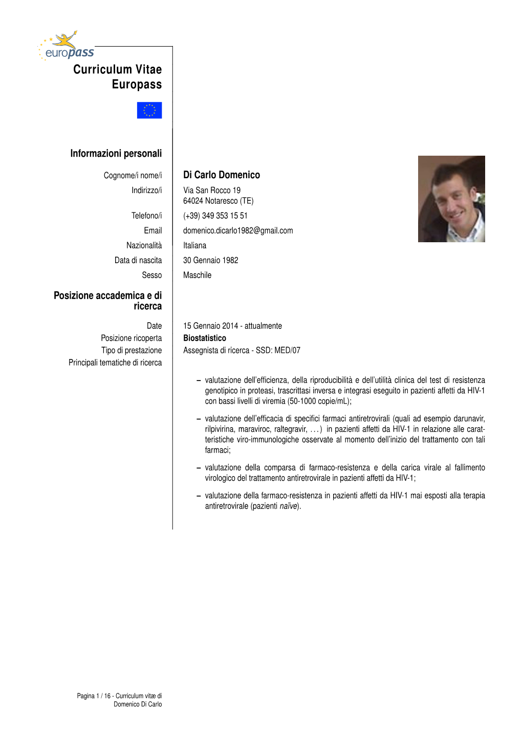 Curriculum Vitae Europass