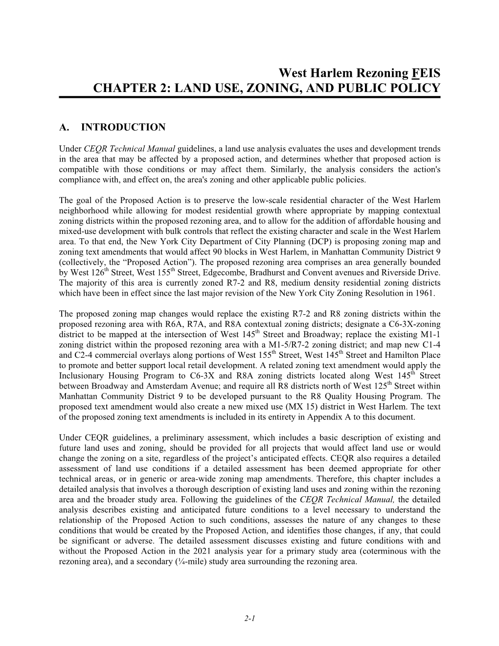 Chapter 2: Land Use, Zoning, and Public Policy