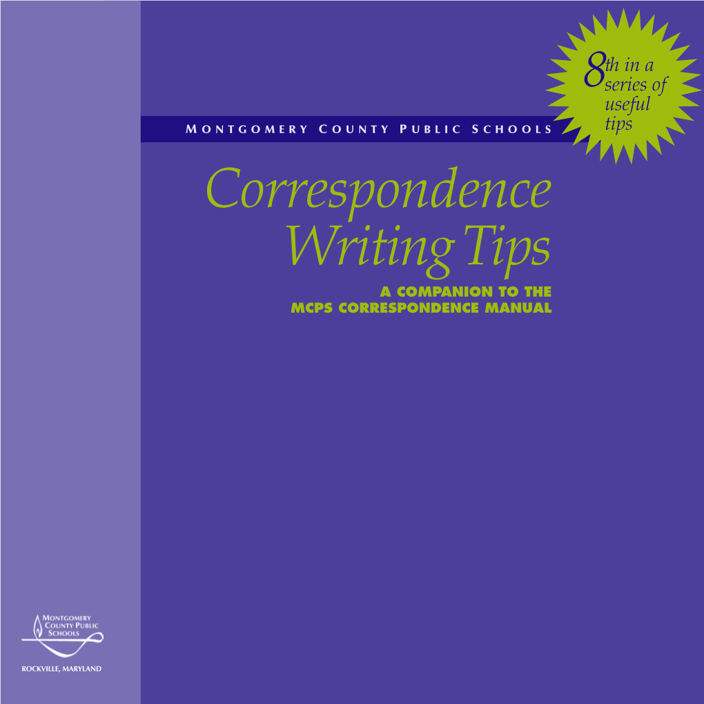 Correspondence Writing Tips