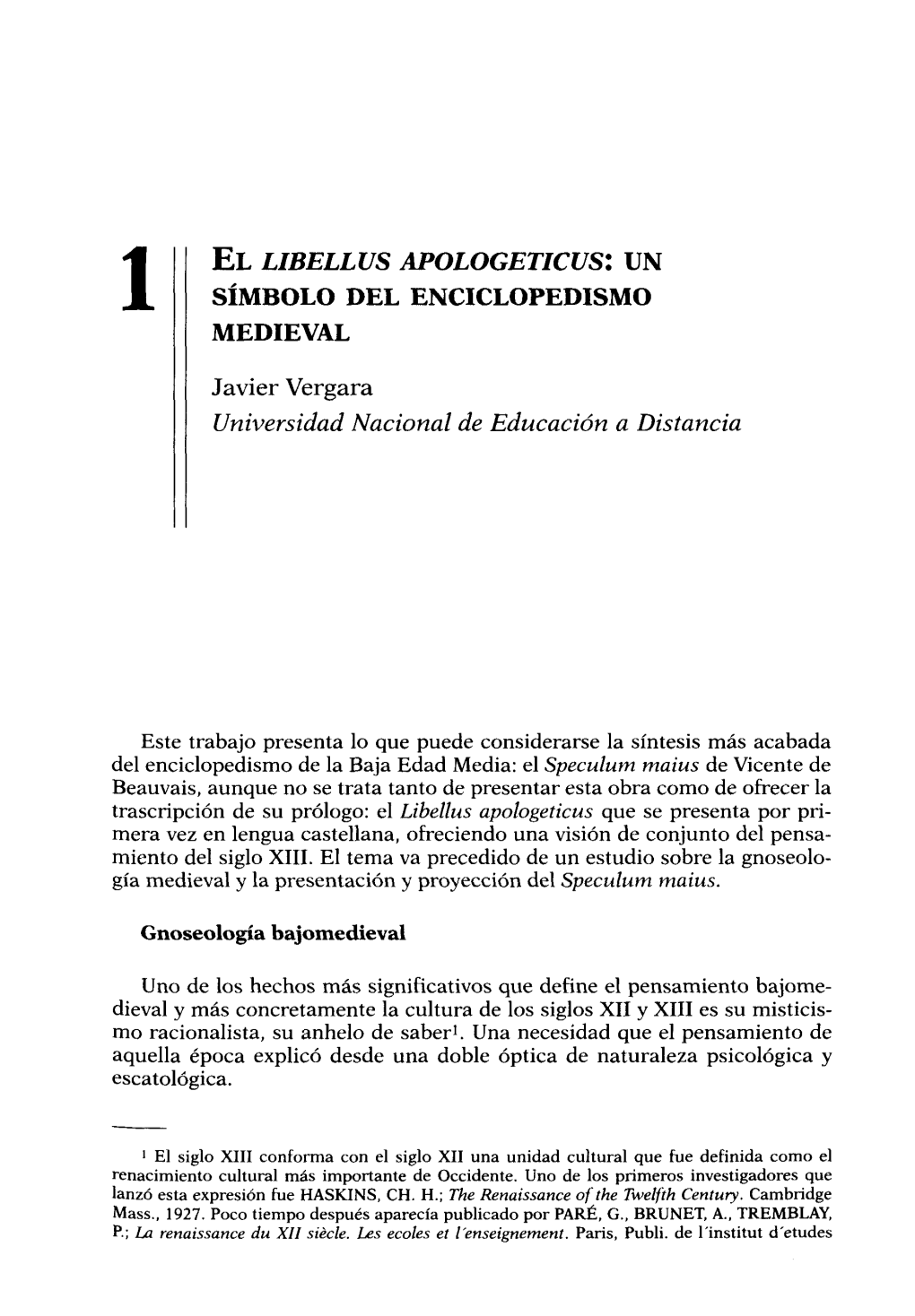 1 El Libellus Apologeticus