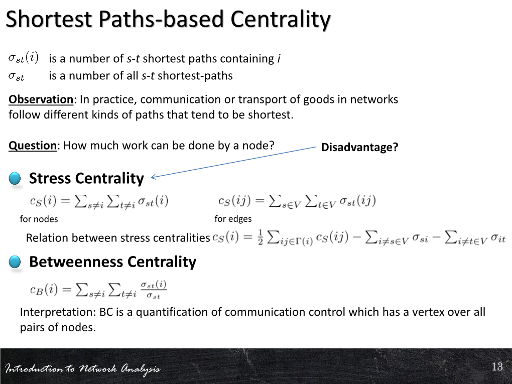Shortest Paths-Based Centrality