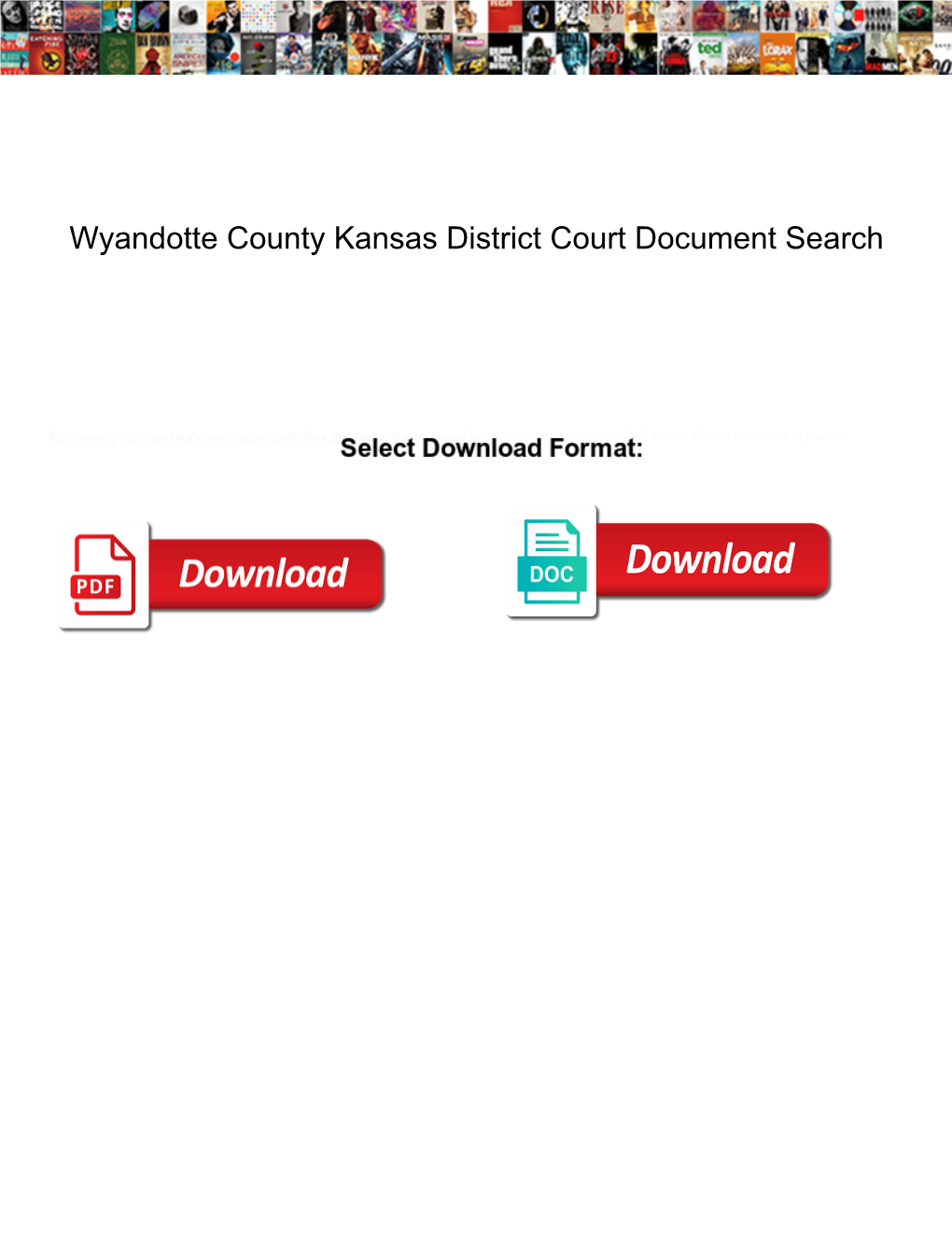 Wyandotte County Kansas District Court Document Search