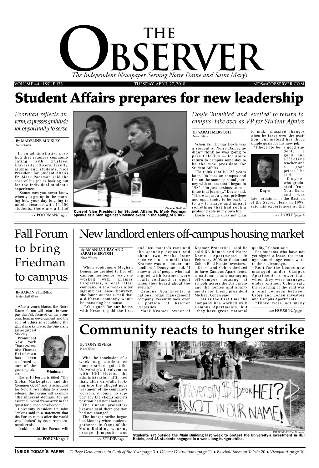 Student Affairs Prepares for New Leadership Community Reacts To