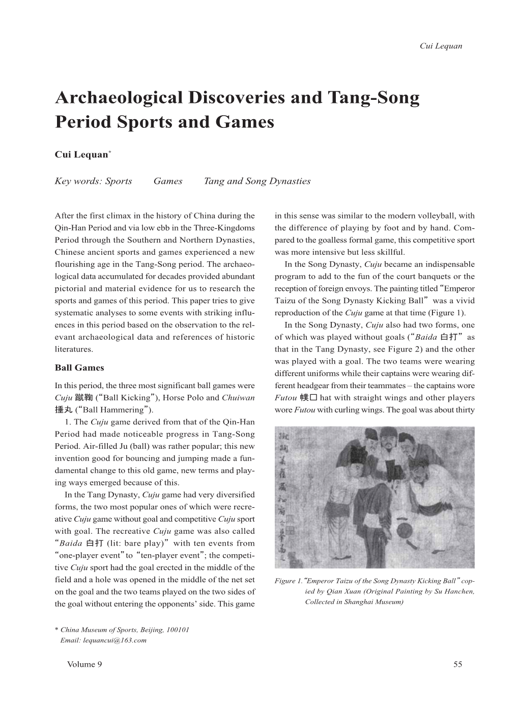 Archaeological Discoveries and Tang-Song Period Sports and Games