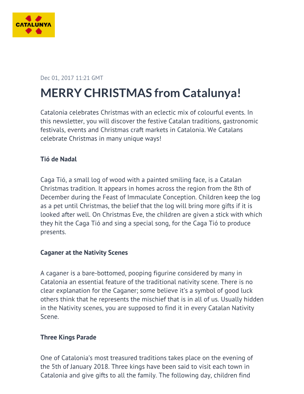 MERRY CHRISTMAS from Catalunya!