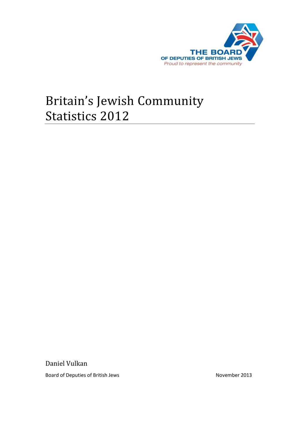 Britain's Jewish Community Statistics 2012