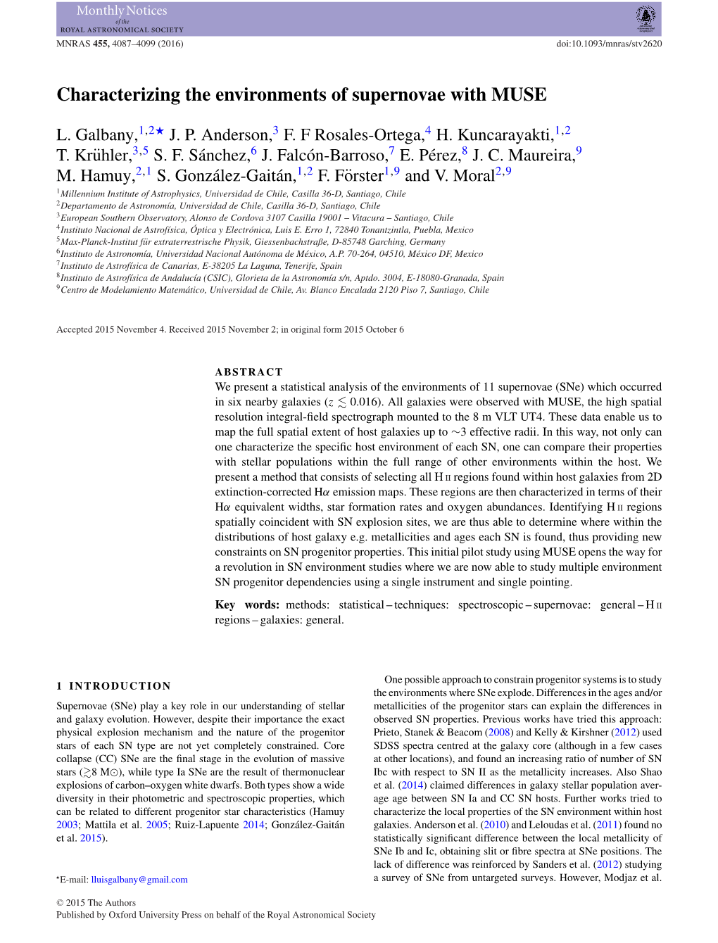 Characterizing the Environments of Supernovae with MUSE