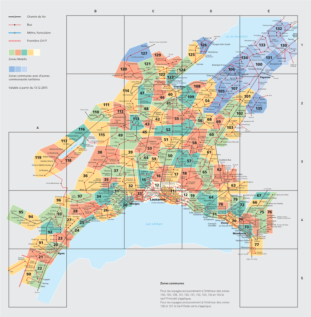 Plan De Zones Tarifaires De Mobilis-Vaud