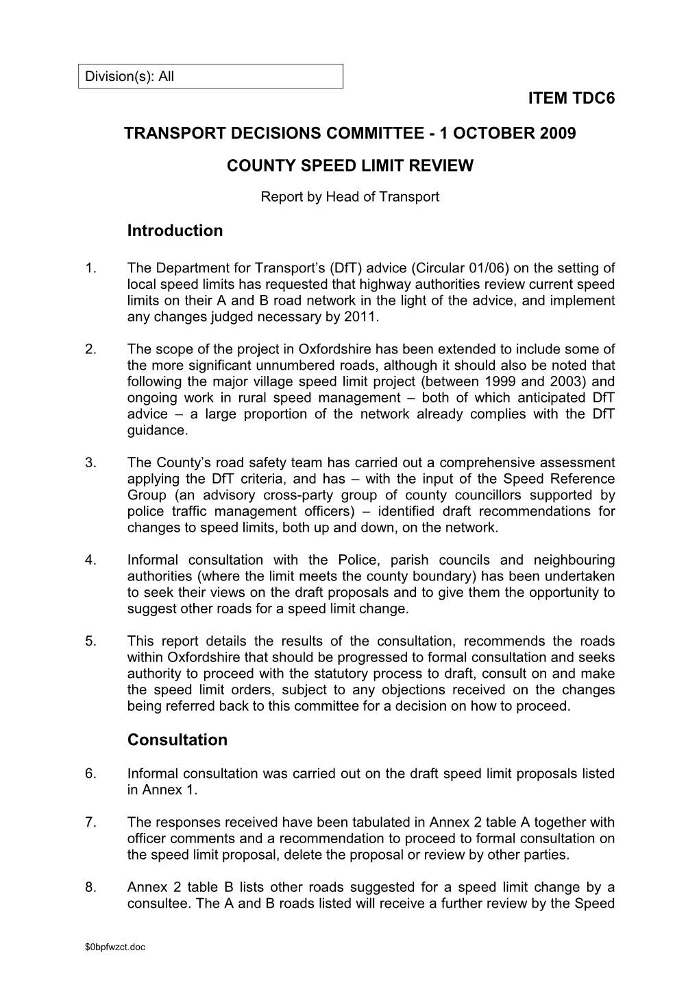 County Speed Limit Review PDF 268 KB