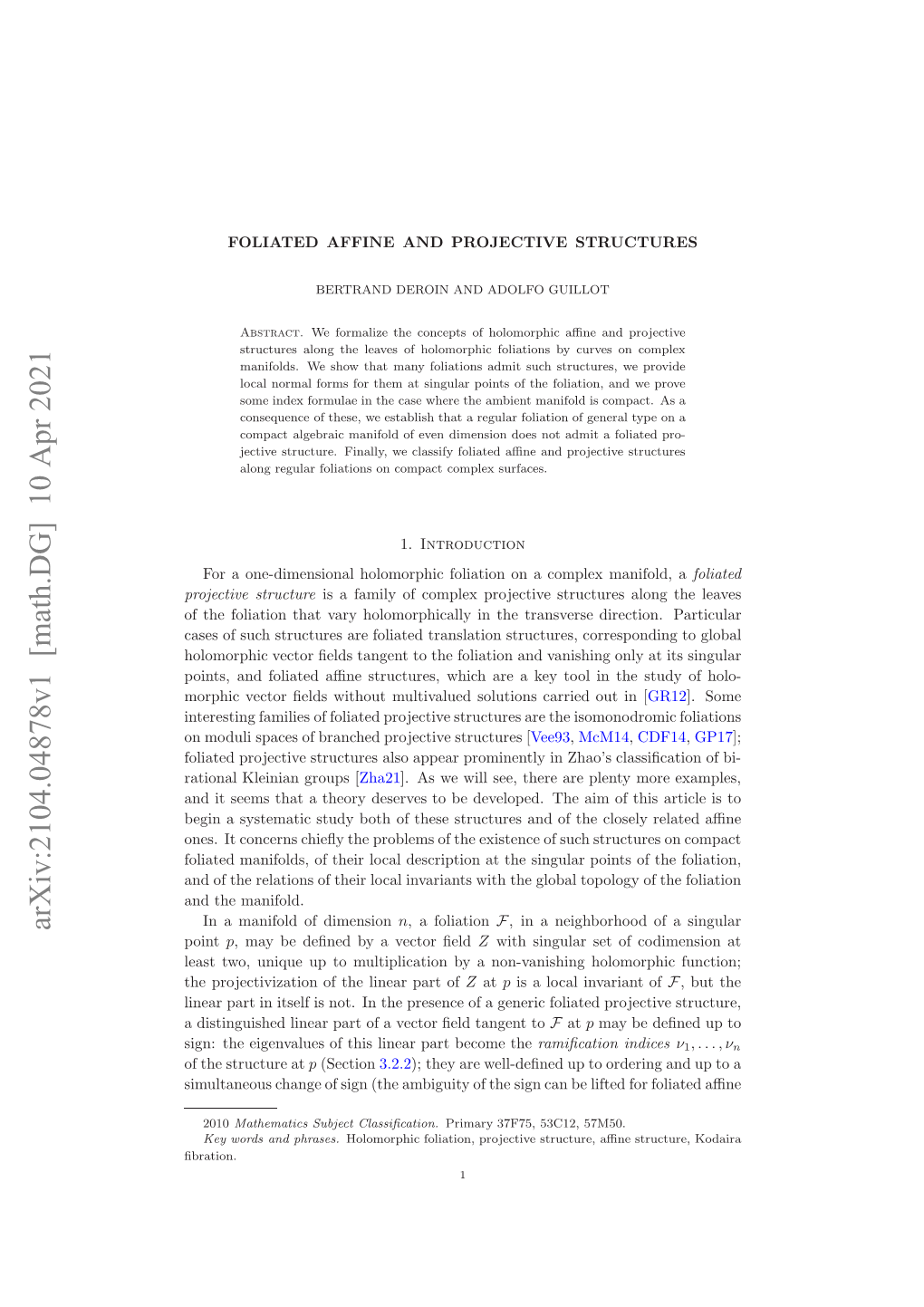 Foliated Affine and Projective Structures 3