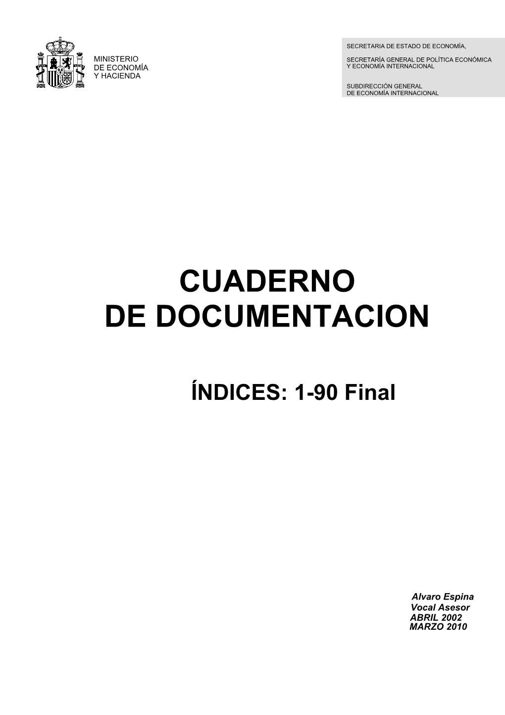 Cuaderno De Documentación 26042002.1 Nº 1