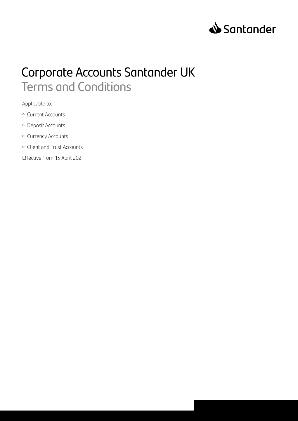 Corporate Accounts Santander UK Terms and Conditions